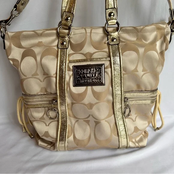 Coach Poppy Gold 13847 Purse Tote Y2K Excellent Condition - Picture 3 of 16
